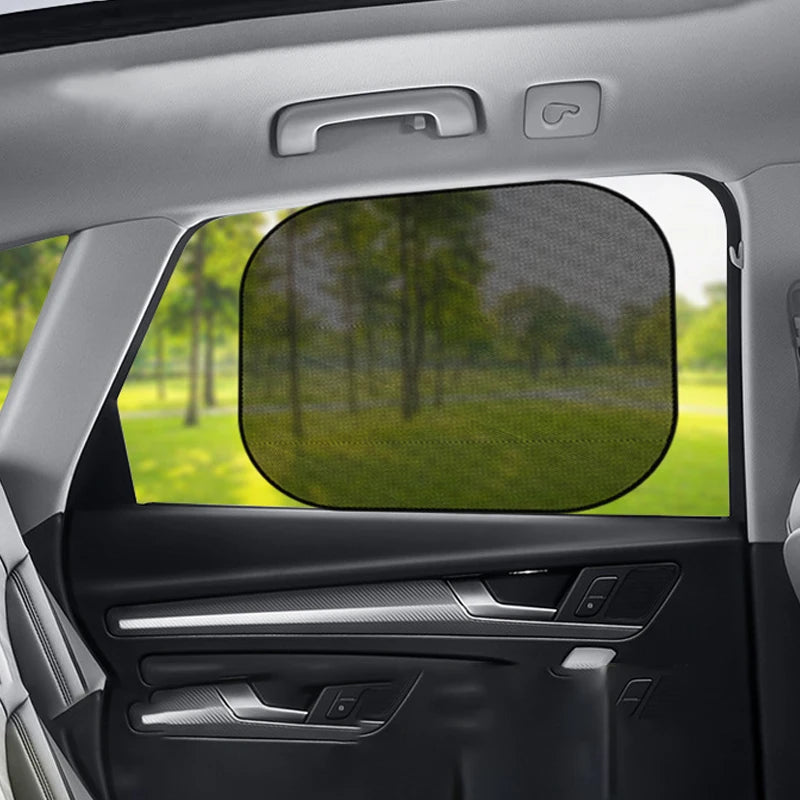 Pare-Soleil Fenêtre Voiture Protection UV — Avant Arrière Rideau Noir Été 2 Pièces