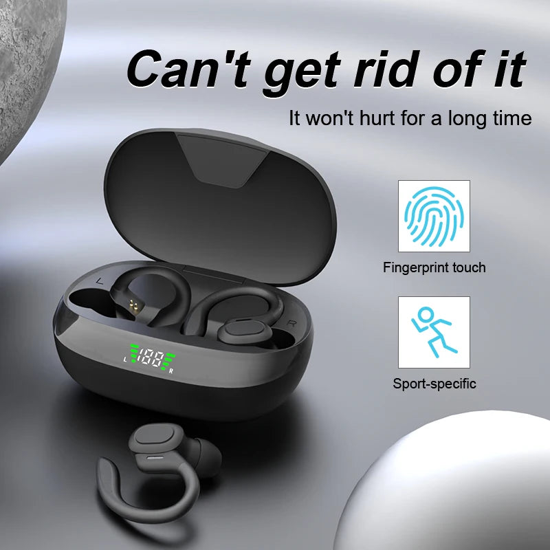 Shuke Waterproof Bluetooth Earphones with Microphone, Wireless Headphones, Sport Ear Hook, Headset, 9D Hifi Stereo Sound