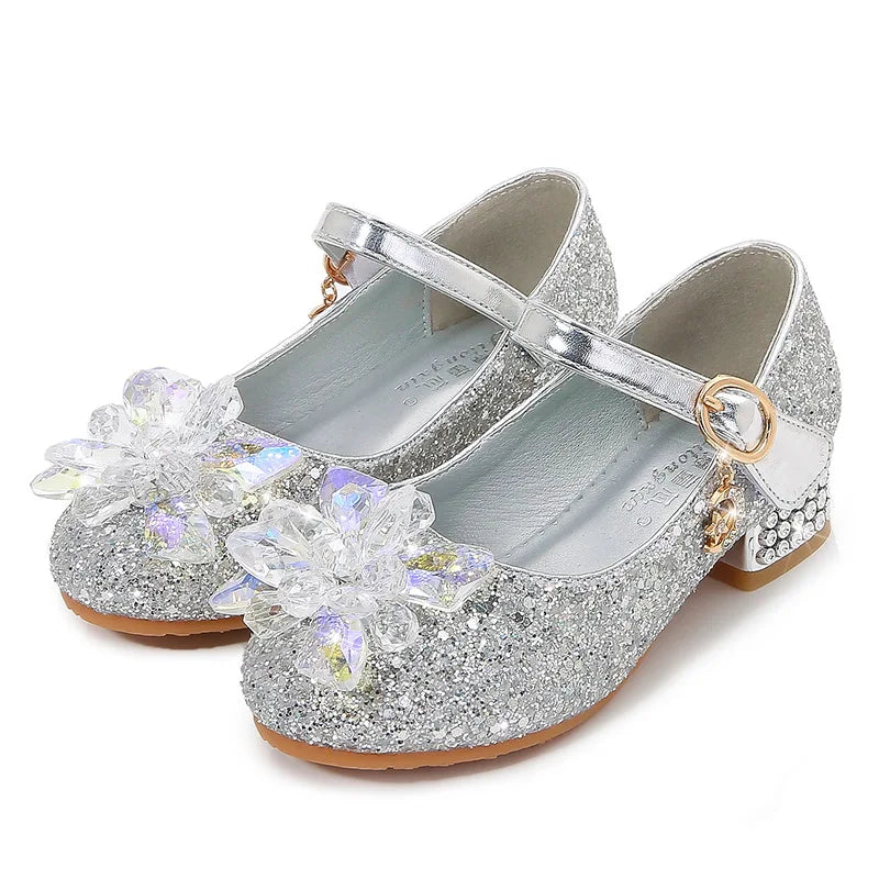 Children's Floral Beach Princess Shoes Girls Sequin Wedding Party Shoes Infantil Kids Shoes