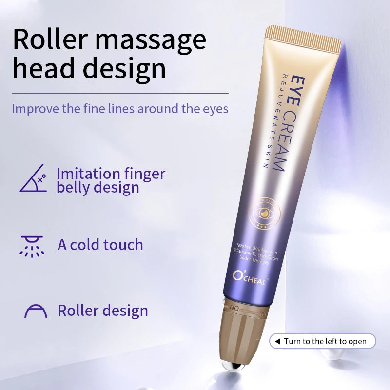 Crème anti-rides pour les yeux avec boule roulante — séchage rapide, hydratant, acide hyaluronique, sérum