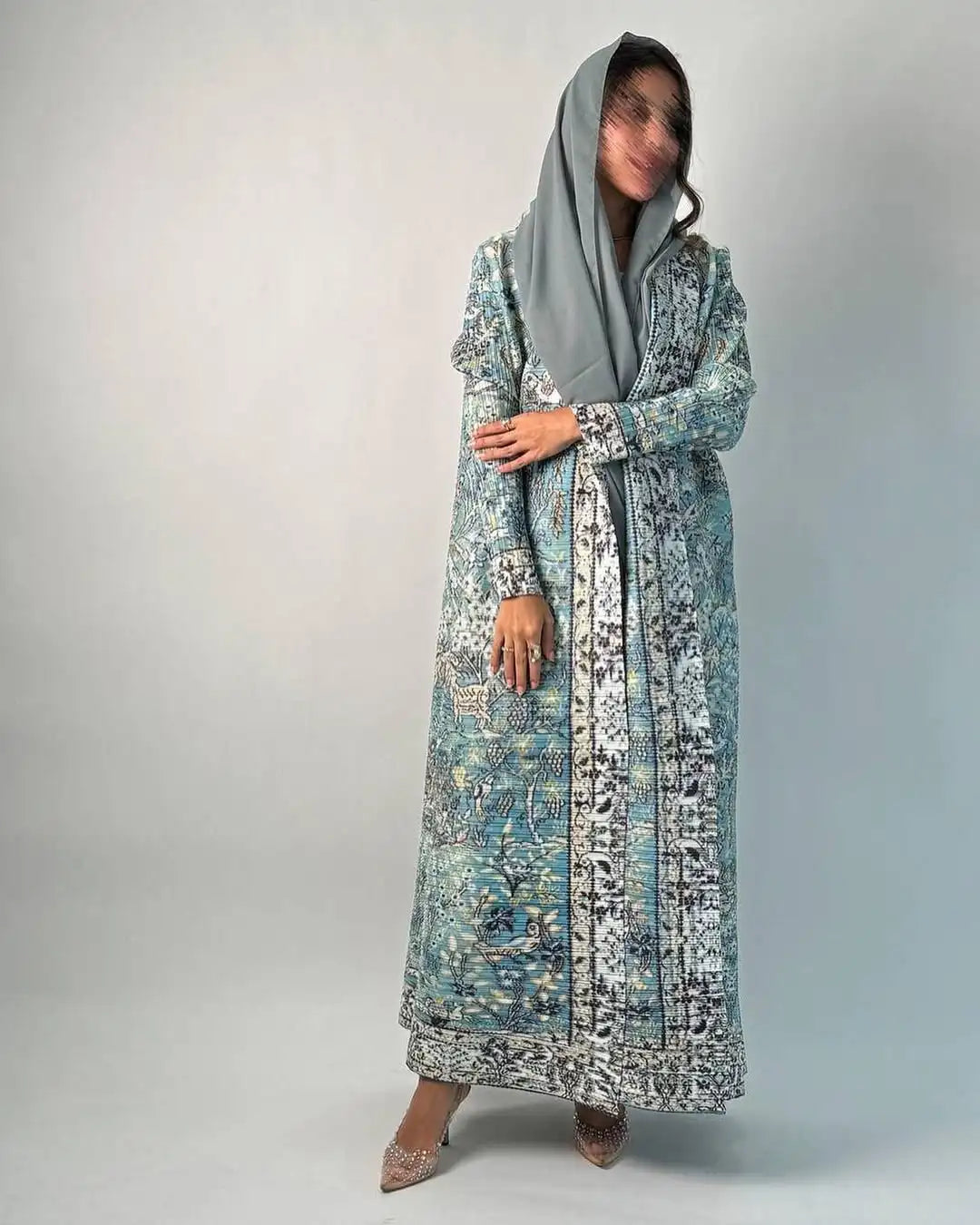 KAF femmes mode Abaya Vintage imprimé Cardigan conception ample grande taille élégante femme luxe Robe printemps automne modèle