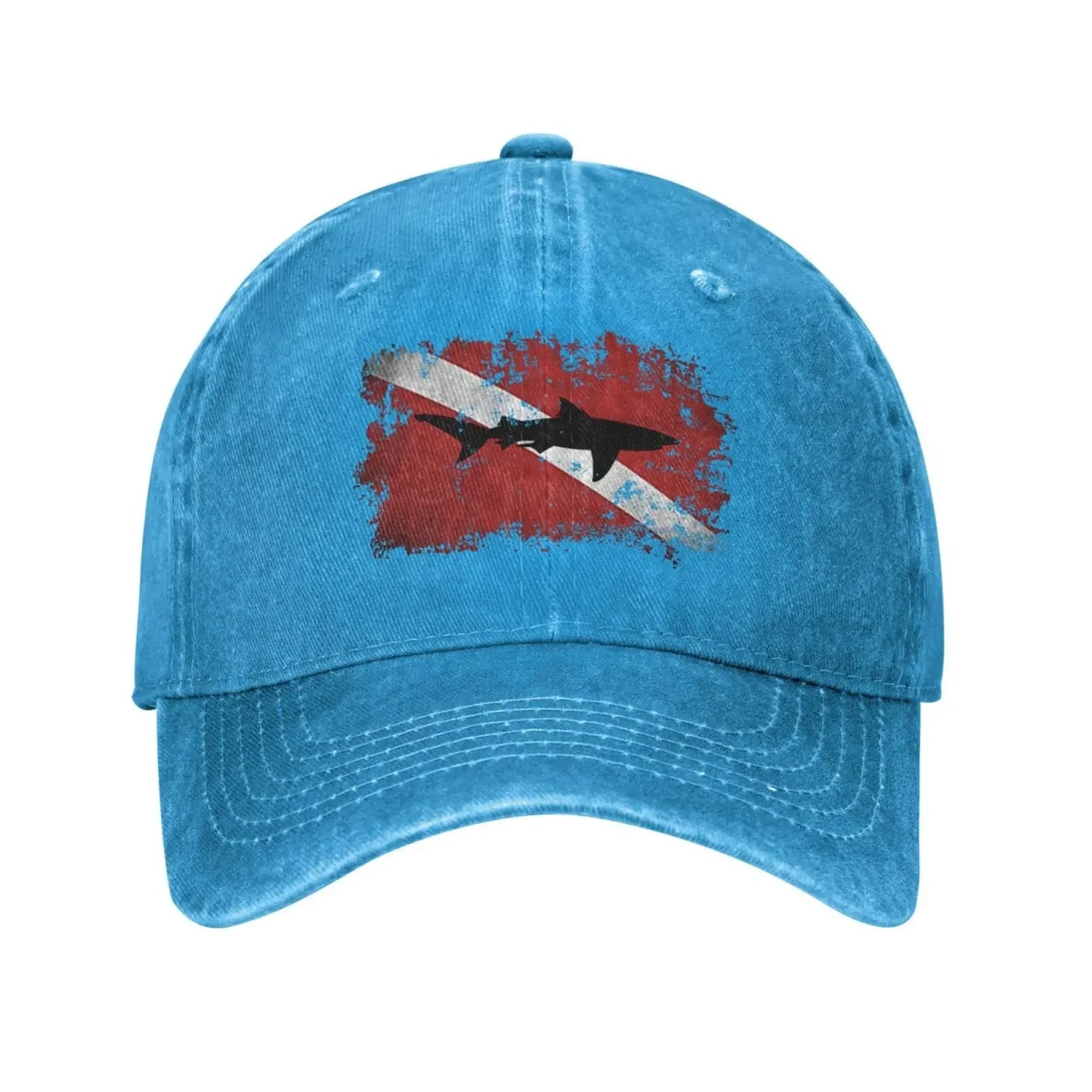 Casquette en denim de sport rétro unisexe, Snapback réglable, chapeau de cowboy de baseball uni, sensation de plongée sous-marine requin vintage