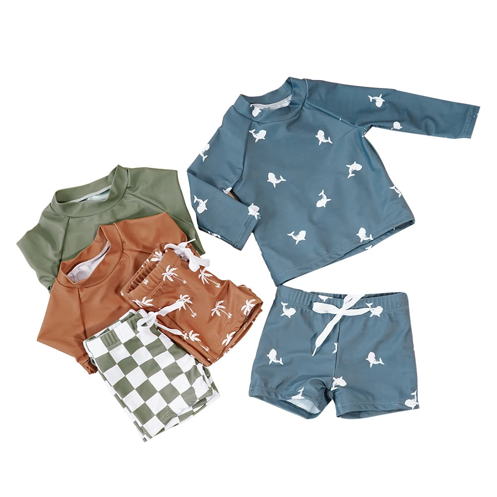 Elinfant été bébé garçons fille à manches longues maillot de bain à la mode mignon piscine maillots de bain