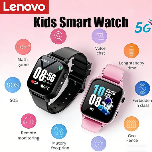 Reloj inteligente Lenovo 2026 para niños, SOS, GPS, rastreador de ubicación, tarjeta SIM, llamada, reloj inteligente para niños, cámara, reloj impermeable, regalo para iOS Android