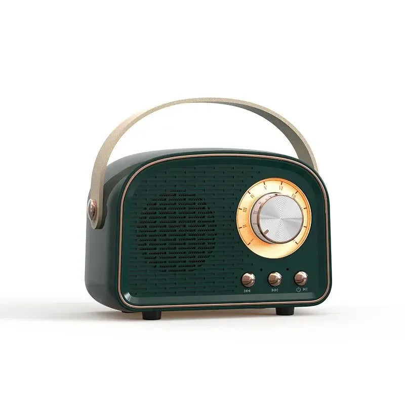 Haut-parleurs Bluetooth rétro USB AUX TF FM Radio Portable Mini Boombox basses améliorées pour Table maison extérieure Vintage Audio MP3