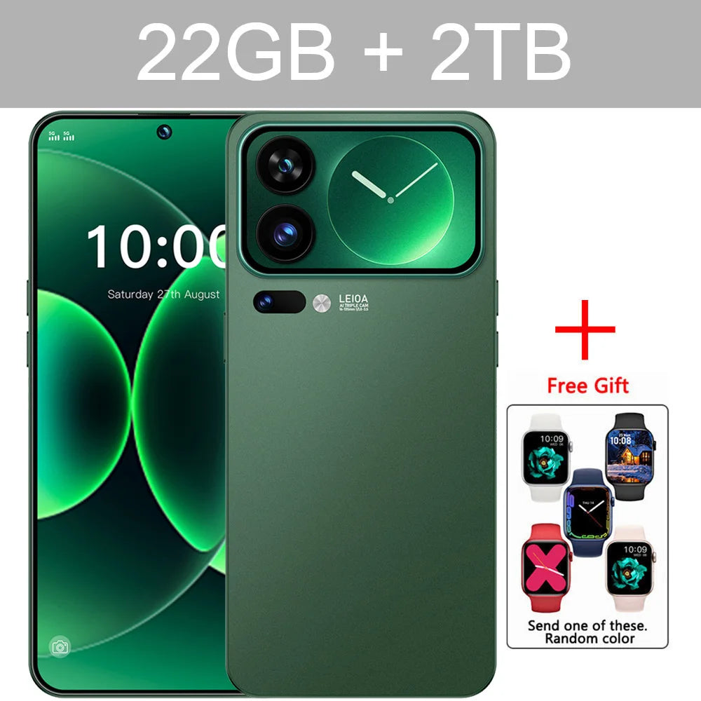NOUVEAU HOT M17 Pro Max Smartphone 7.3HD Original Pas Cher 5G Double Carte Double Veille Téléphones Mobiles 7800mAh Android 15 Téléphones Mobiles