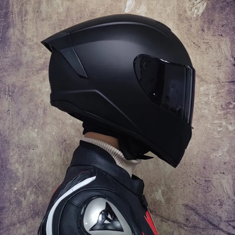 Casques moto pour hommes et femmes — double lentille, locomotive