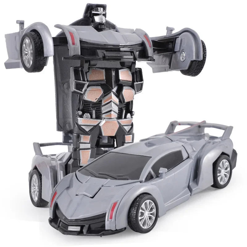 Voiture jouet à changement de forme à impact inertiel pour garçon, robot Autobot à changement de forme à un bouton, puzzle à changement de forme, collision