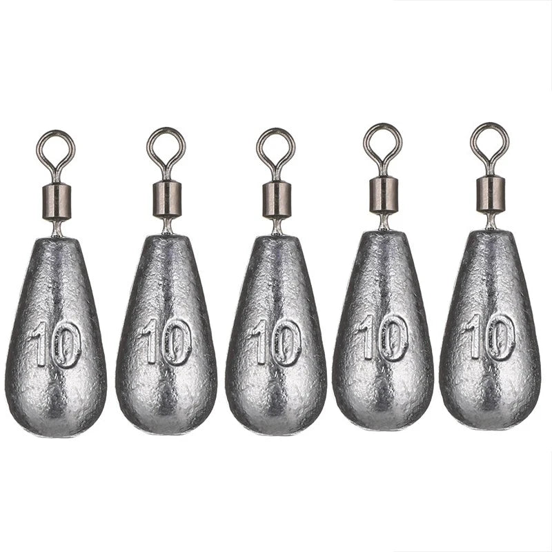 Poids en forme de goutte d'eau pour la pêche à la carpe, accessoire pour appât, 3.5g, 5g, 7g, 10g, 14g, 20g, lot de 5 pièces