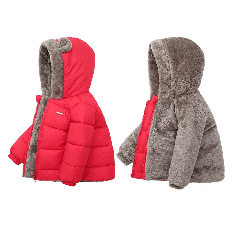 Bébé garçons filles veste à capuche vêtements d'extérieur en coton manteau polaire épais pour enfants vestes rembourrées en cachemire hiver garçons filles manteaux chauds
