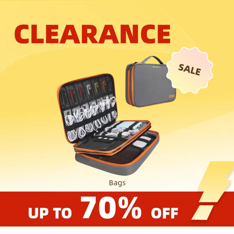 Clearance_Portable Electronic Accessories Travel Case, Cables Storage Bag Gadget Carry Bag for iPad, Cables, Power, USB Flash Drive