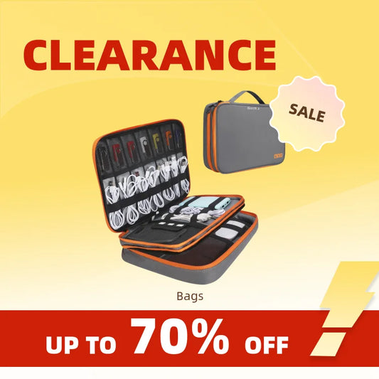 Clearance_Portable Accessoires électroniques Étui de voyage, Sac de rangement de câbles Sac de transport de gadgets pour iPad, câbles, alimentation, clé USB
