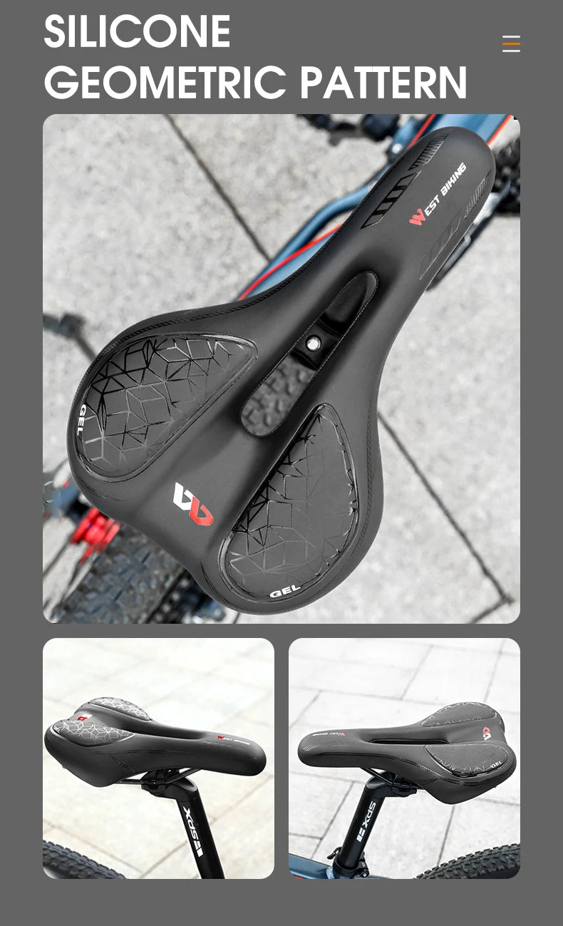 Selle vélo route et VTT en PU — respirante, souple, coussin ergonomique, course