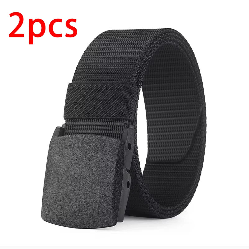 Casual Canvas Belt for Men and Women, Non-Metallic Nylon Training Belt with Trousers, Sports, Outdoor, Jeans