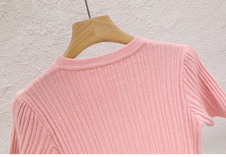 T-shirts d'été 2026 pour femmes – Décontractés, style coréen, tricotés, streetwear, basiques, unis, jeunes et tendance
