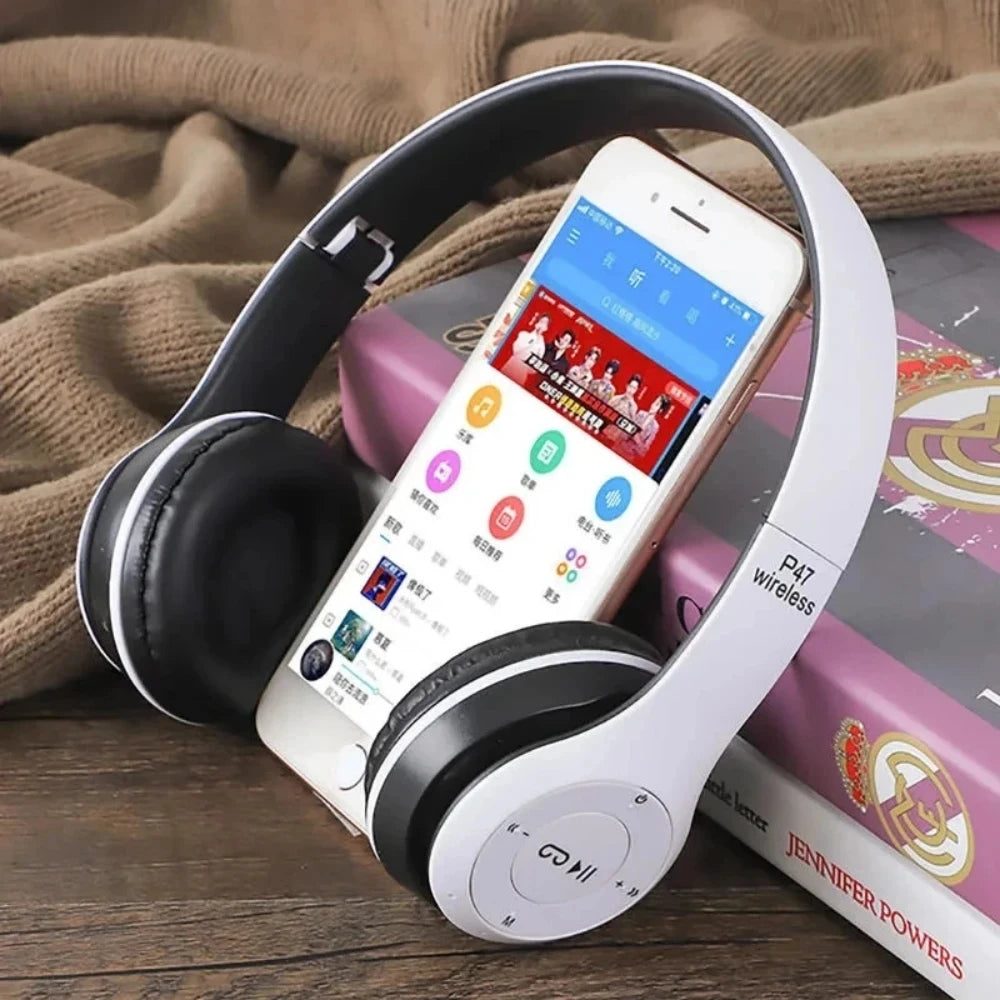 P47 Bluetooth 5.0 Wireless Headphones, Foldable, Hi-Fi Stereo Bass for Music, Gaming, for Kids Girls, for Smartphone