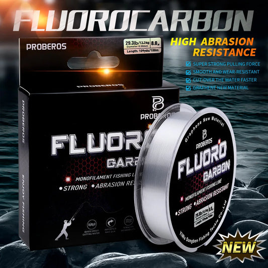 Fil de Pêche Fluorocarbone 100m — Monofilament 2.2 à 29.3 lb Carpe & Leader