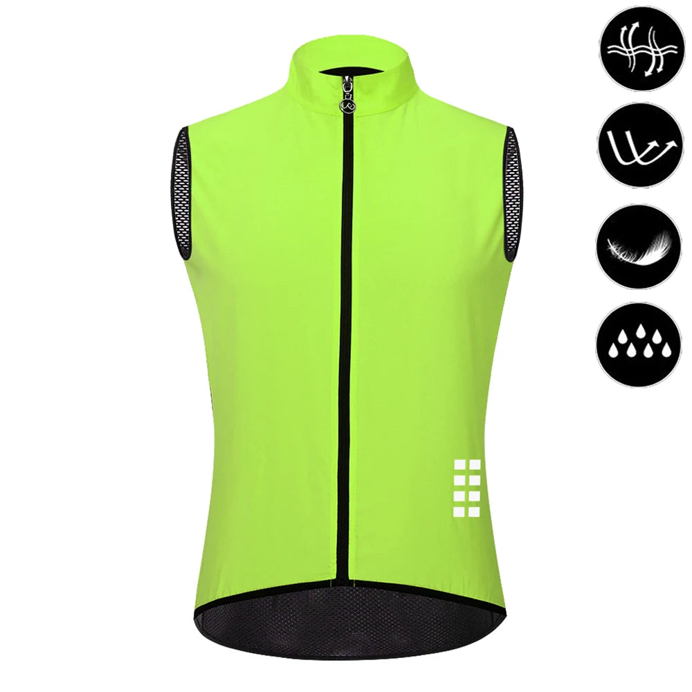 Gilets de cyclisme nuit sécurité pour hommes — sans manches, sport, VTT, vêtements vélo route