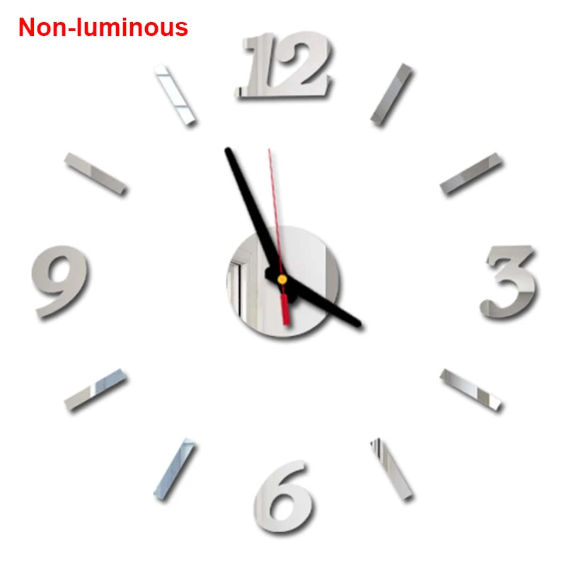 Wall clock DIY Luminous Wall Clock Quartz Watch Acrylic Mirror Stickers Wall Clock Wall Decoration Hot Home Decoration