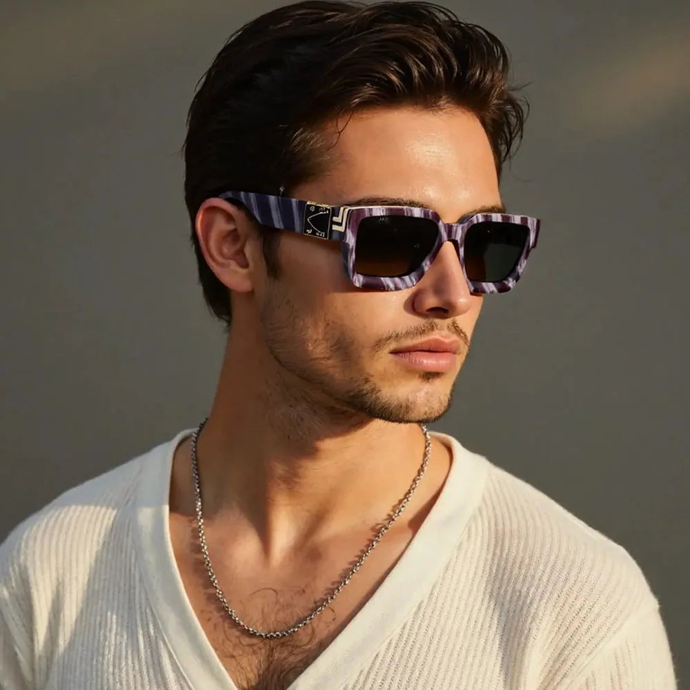 Lunettes de soleil carrées pour hommes rétro — femmes, mode, vintage, vacances, 2025