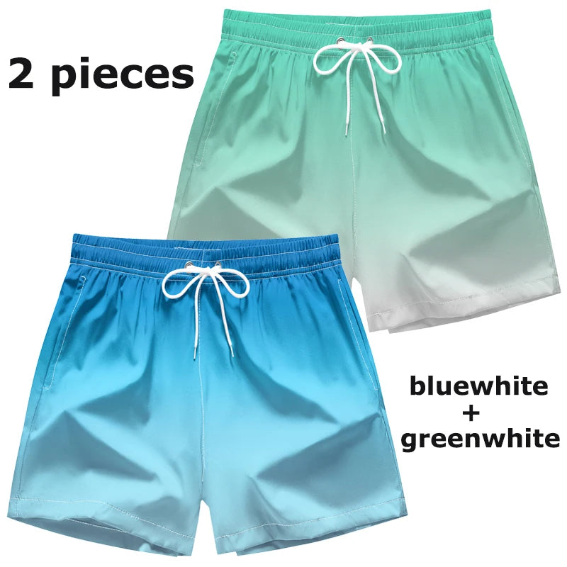 Maillot de bain pour hommes avec doublure en maille poches latérales short de plage solide séchage rapide léger cordon de serrage short de bain maillot de bain d'été