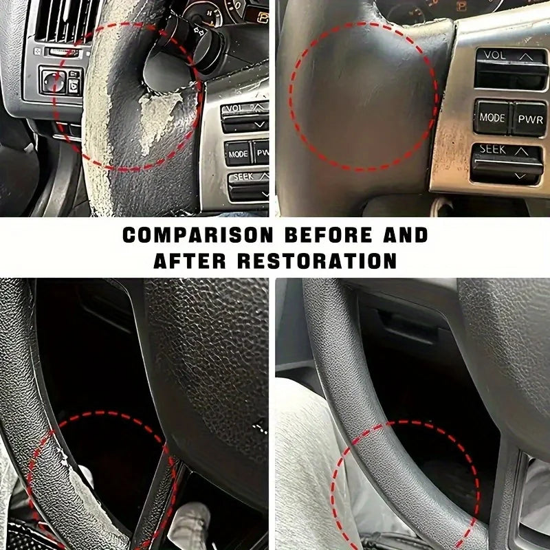 Restaurateur de plastique automobile Retour au noir brillant Agent de rénovation du cuir et des panneaux intérieurs de l'automobile Revêtement de cire Agent de polissage et de réparation automobile