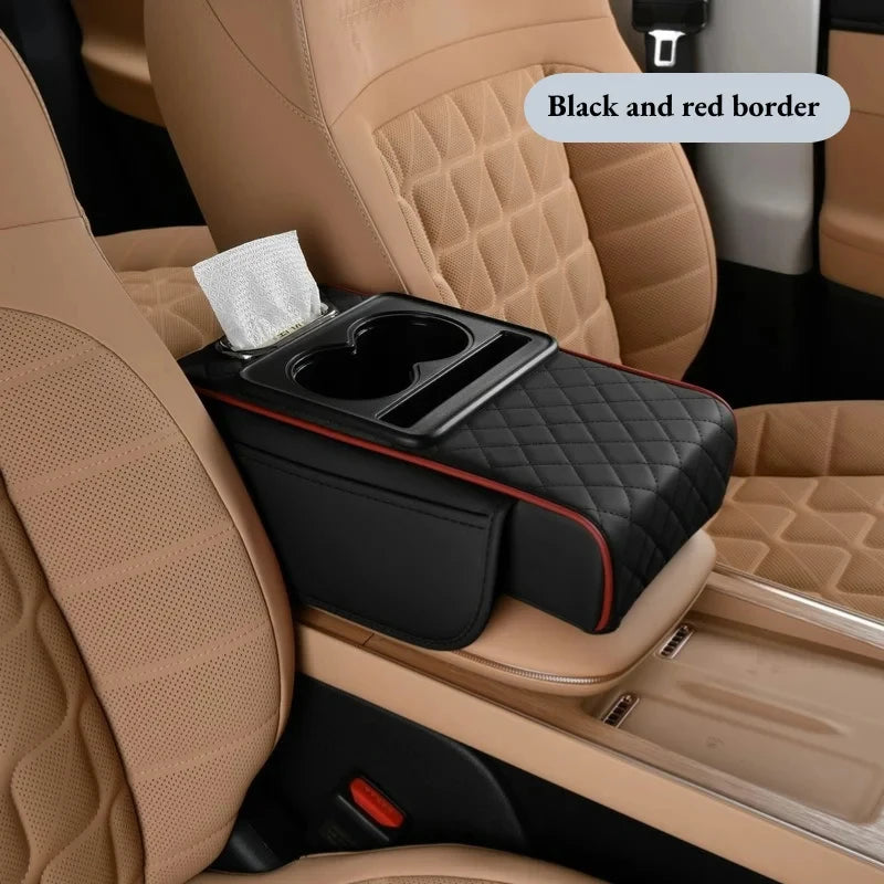 Cojín reposabrazos de consola central automática, con 2 portavasos, cojín elevador de reposabrazos, funda de almohada para todas las estaciones