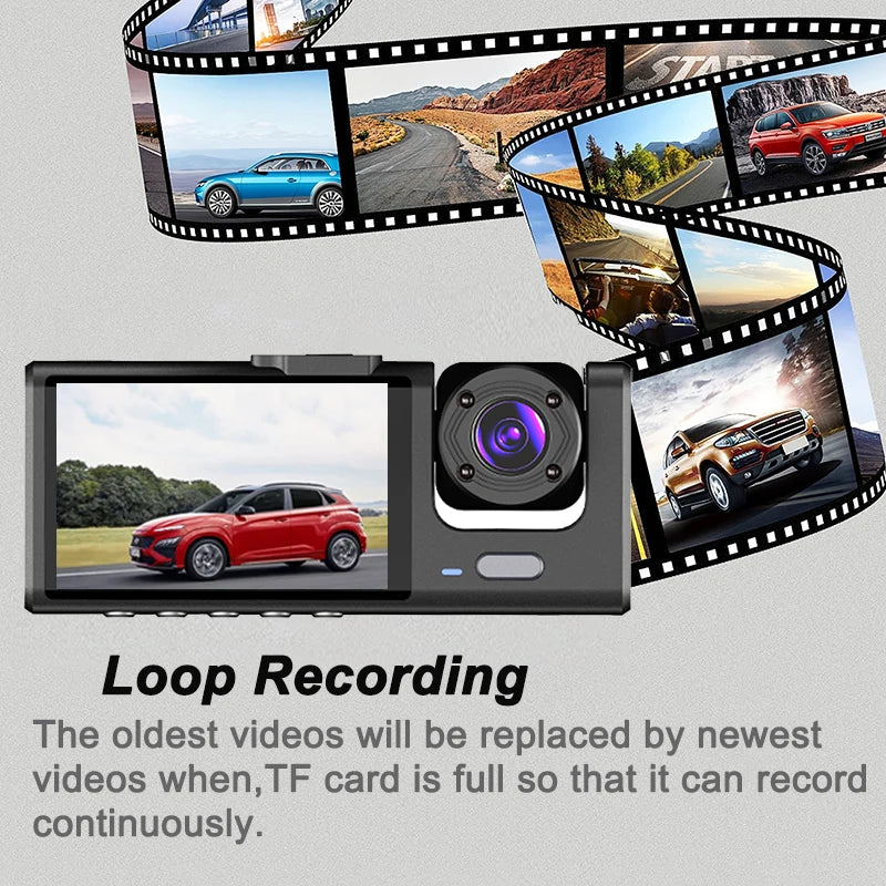 1080P WiFi Coche DVR 2/3 Cámaras DashCam para Coches Cámara de Vehículo Grabador de Vídeo Delantero Opcional Cámara Trasera Visión Nocturna Dashcam