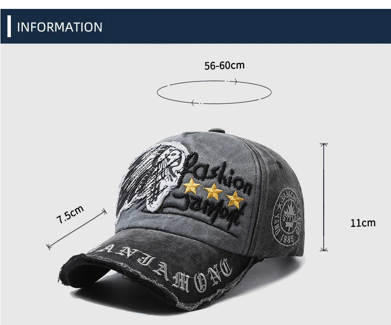 Quatre saisons nouvelle casquette de Baseball rétro en détresse décontracté Sports de plein air chapeau printemps et automne chapeau de soleil lettre broderie casquette hommes