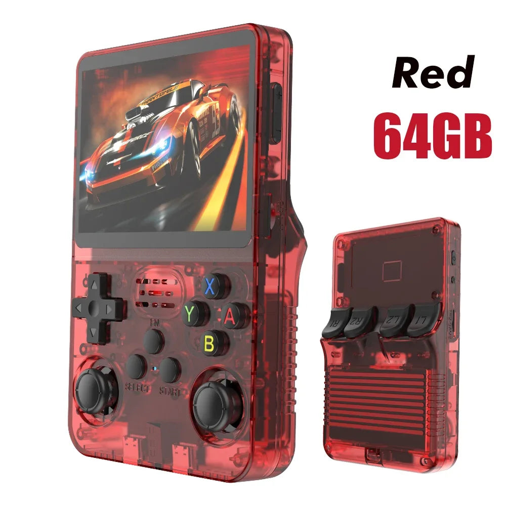 Consola de juegos portátil retro R36S con sistema ARKOS, pantalla IPS de 3,5 pulgadas, almacenamiento de 128 GB/64 GB, juegos precargados, regalo portátil para niños y jugadores