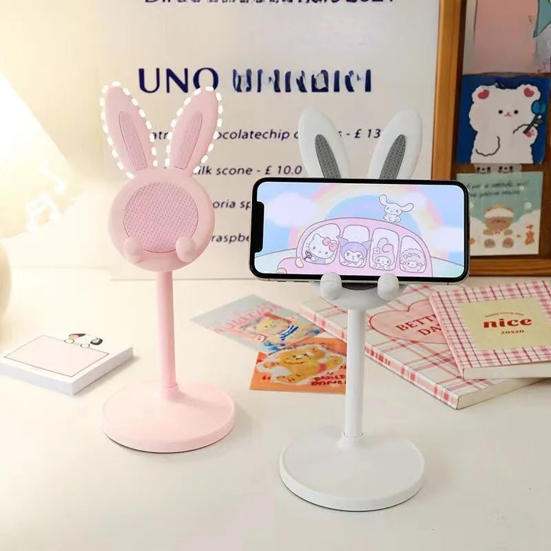 Le support de téléphone portable lapin mignon, peut soulever et ajuster les accessoires de téléphone de bureau, support de téléphone, poignée de téléphone