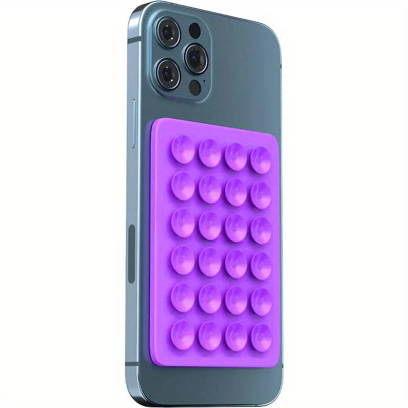 Support de téléphone à ventouse en silicone, support mural, carré, antidérapant, simple face, autocollant arrière, polymères, multifonctionnel