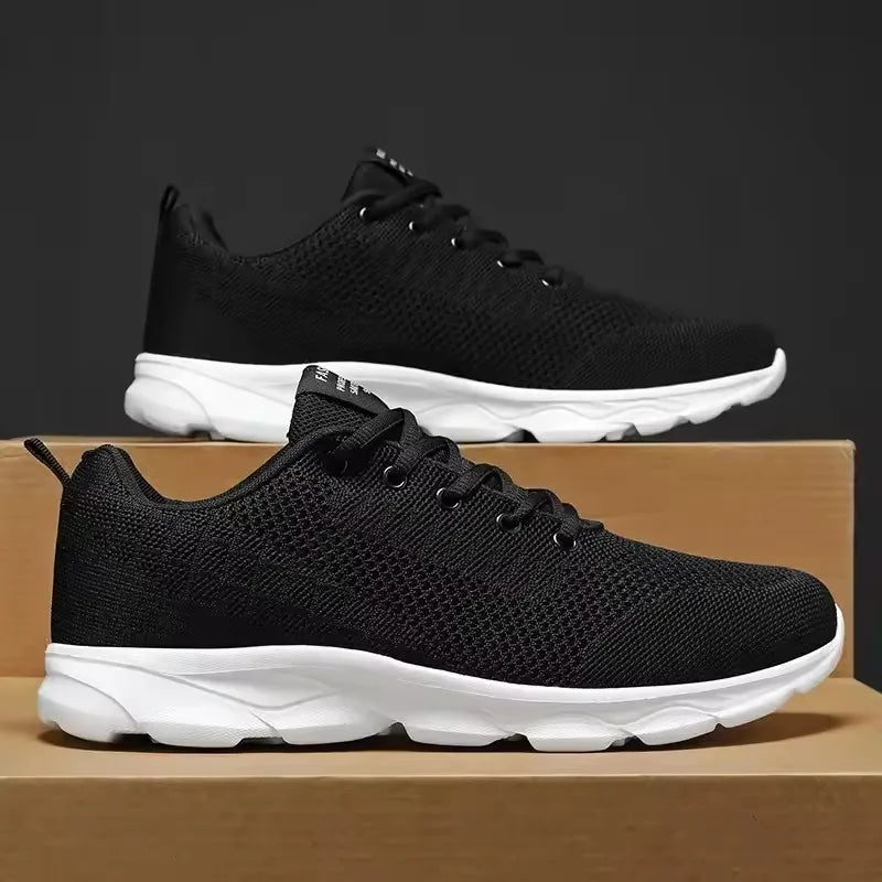 Men's Breathable Casual Sneakers, Summer White Running Shoes, Lightweight and Flexible Men's Sports Shoes, Size 35-45