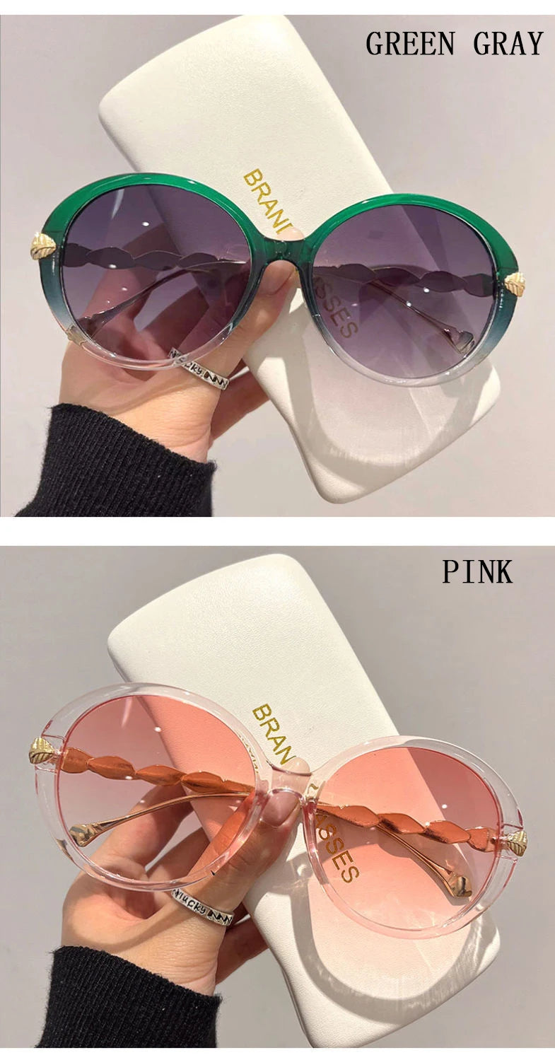 Lunettes de soleil polarisées femme — dégradé, lentille ronde, carré, luxe (v2)