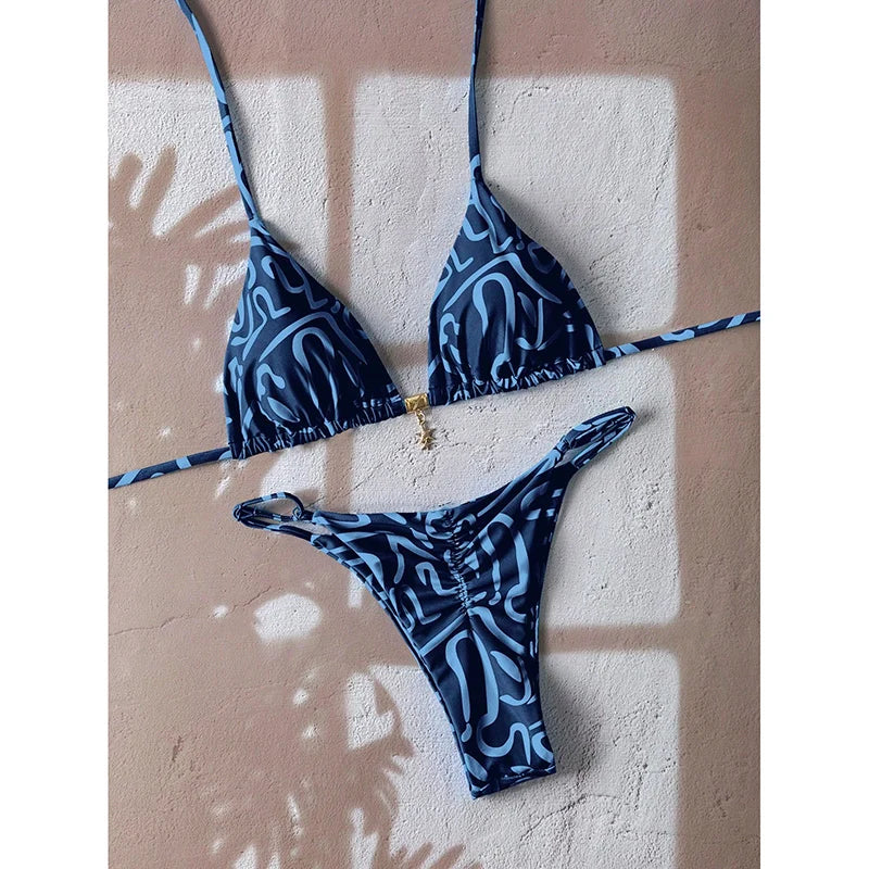 Micro bikini pour femmes, maillot de bain deux pièces, vêtements de bain pour femmes, maillot de bain 2026, sexy, imprimé léopard, push-up, string, ensembles de bikinis, vêtements de plage, été