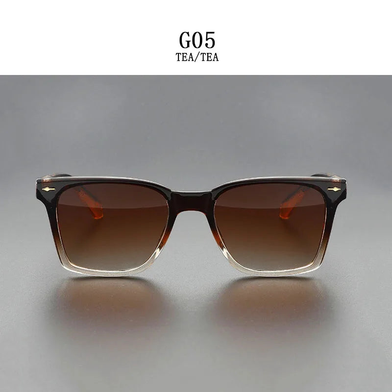 Lunettes de soleil carrées bleues pour hommes — rétro, femmes, à la mode, vintage