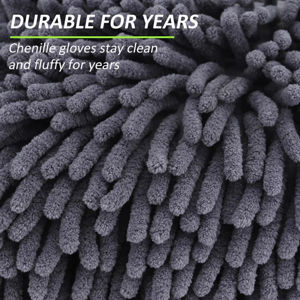 Gants de lavage de voiture, gant en Chenille, chiffons en peluche épais double face, fournitures de voiture, outils de nettoyage, accessoires automobiles, détails de voiture