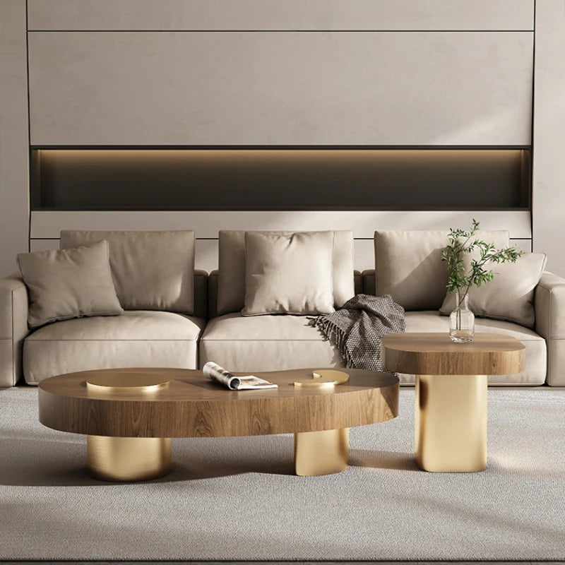 Mesas de centro modernas de nogal estilo europeo mesas de centro de sala de estar de madera de mediados de siglo Tavolino Salotto muebles para el hogar