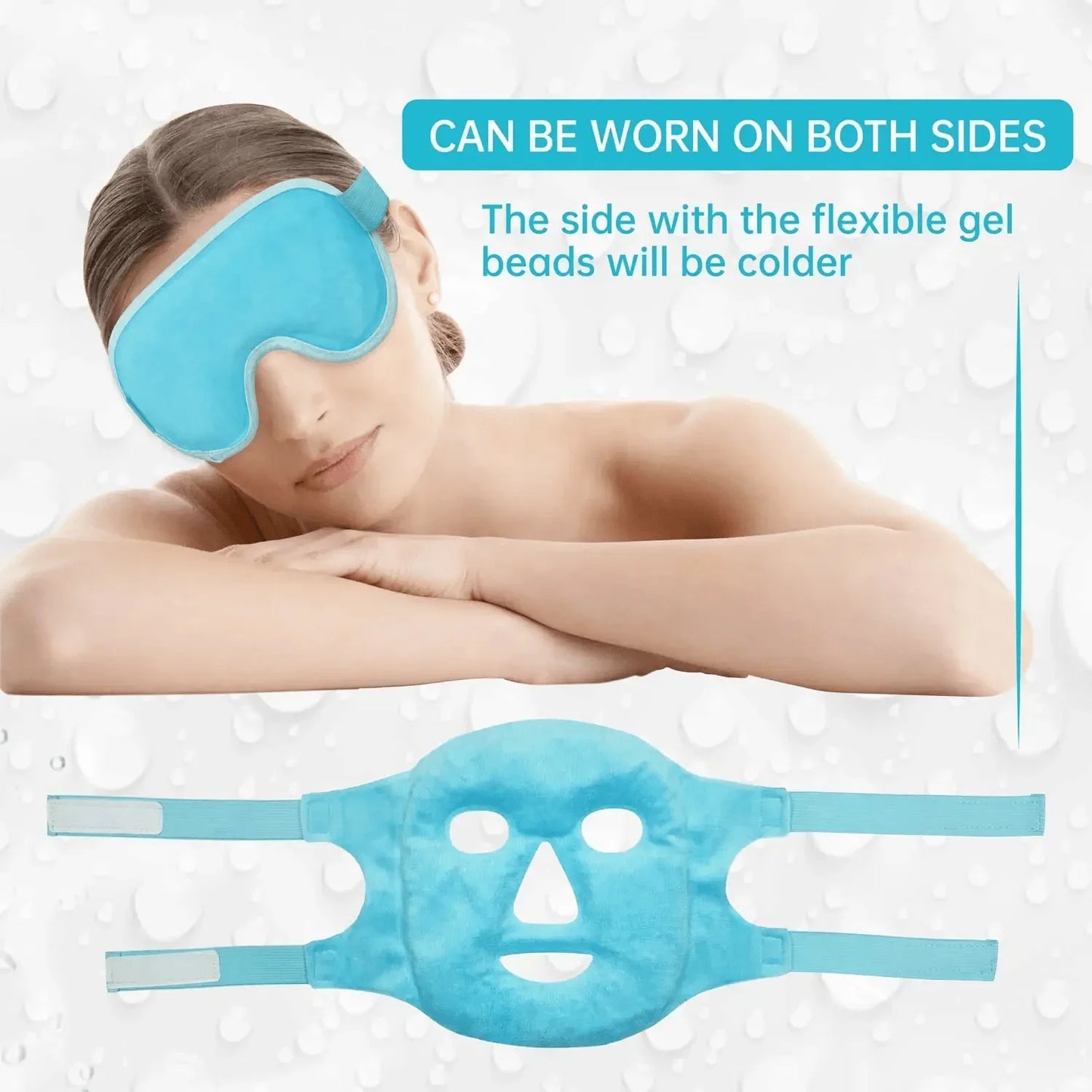 Gel refrescante hielo máscara facial máscara de ojos máscara facial fría y caliente compresa perlas de gel máscara facial fría bolsa de hielo, compresa sueño FaceSPA