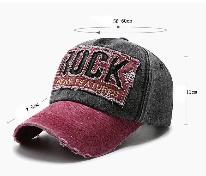 Casquette en denim shabby avec lettres lavées — hommes, femmes, chapeau de soleil, version coréenne, mode printemps/automne