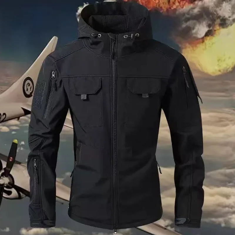 Chaqueta polar táctica militar de combate para hombre, abrigo cálido de invierno para senderismo al aire libre, camping, escalada, con múltiples bolsillos, trekking informal