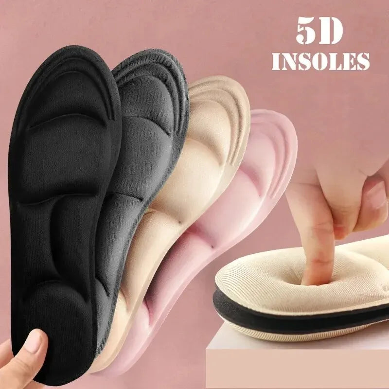 Plantillas deportivas 5D de espuma viscoelástica para masaje, almohadilla transpirable para zapatos de hombres y mujeres, soporte de arco ortopédico, cuidado ortopédico