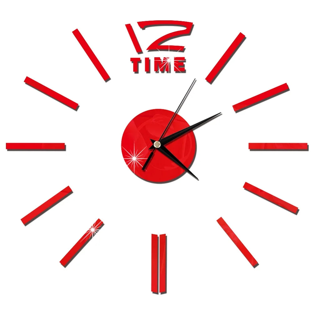 Creative Frameless Wall Clock, Silent Wall Sticker for Home, Acrylic Mirror Sticker, Wall Decor for Living Room and Office, DIY