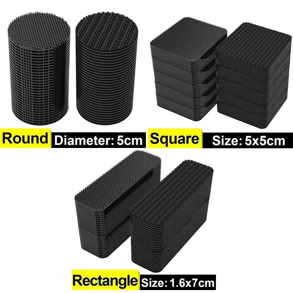 Carbon Fiber Car Mat Stickers, Double-Sided, High Adhesion, Floor Mat Patches, Home Foot Mats, Coordinating Strips, New Patches