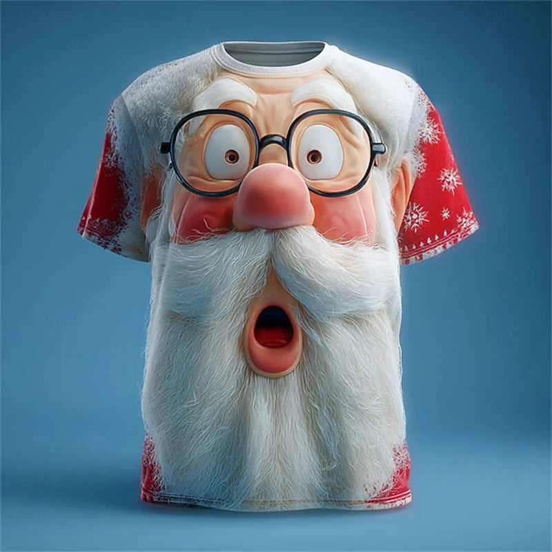 T-shirts de noël pour hommes, T-shirt imprimé en 3D, offre spéciale, partie de noël, vacances, manches courtes, mode masculine, vêtements amusants du père noël, 2026