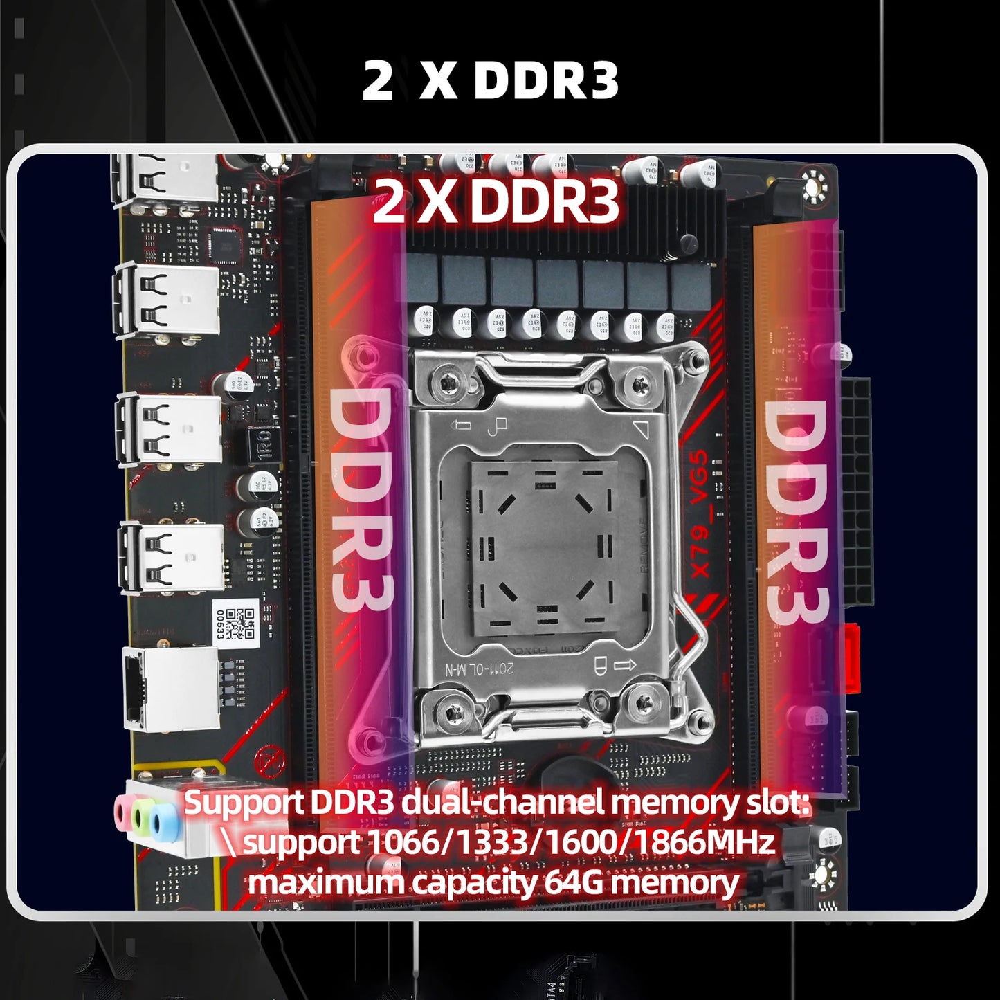 ZSUS X79 Kit de carte mère avec processeur Intel LGA2011 Xeon E5 2630 V2 DDR3 1*16GB ECC RAM mémoire prise en charge M.2 NVME Slot