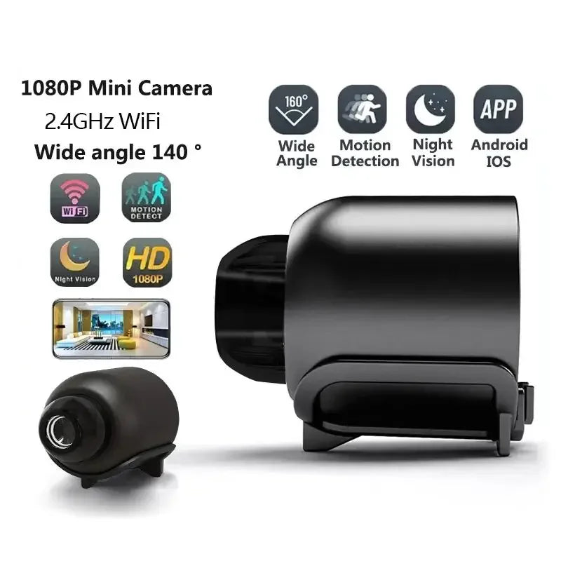 Mini caméra sans fil 1080P — surveillance sécurité, vision nocturne, détection de mouvement, maison intelligente