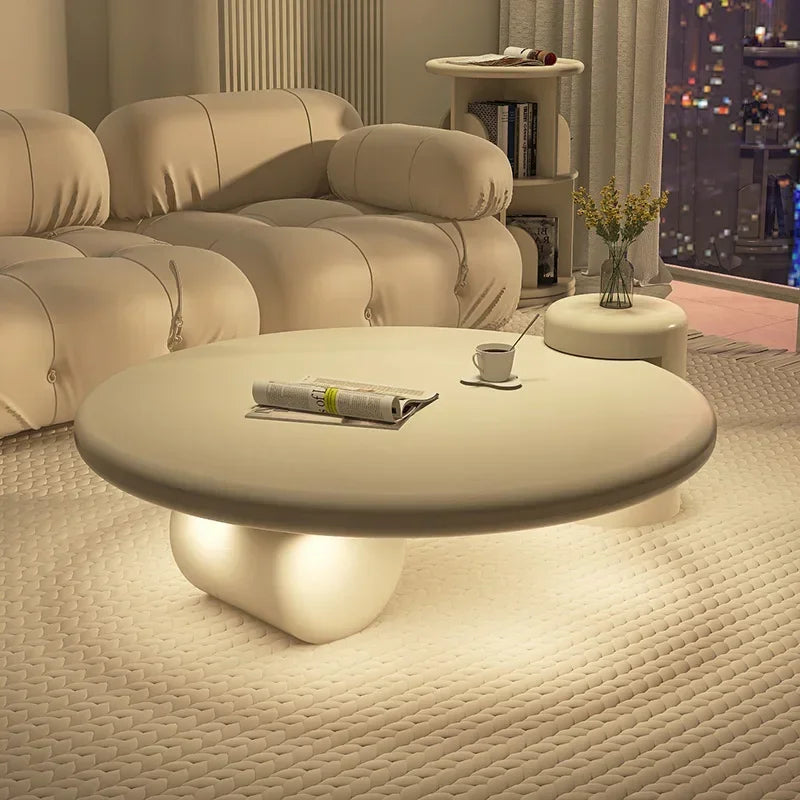 Lampe de table ronde simple nordique — design, tables basses, petit, blanc, mignon, meubles