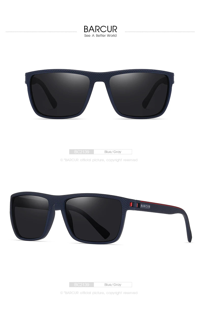 Lunettes de soleil polarisées TR90 sport léger — protection UVAB, homme et femme