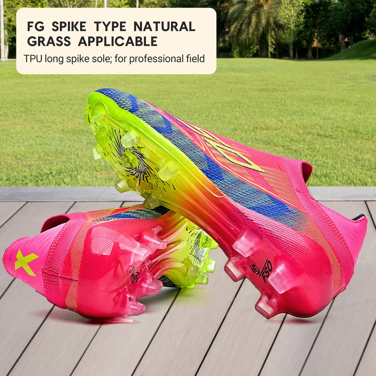 Chaussures de Football Adulte AG/FG Crampons TPU — Tige PU Texturée, Terrain Herbe EU 35–46